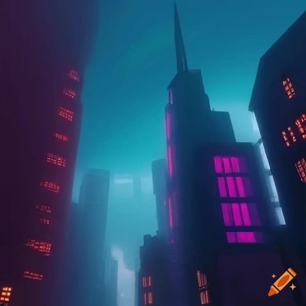 Wallpaper #aWjcHZMBSpphPi3-Yicj376 Cyberpunk Cityscape with Skyscrapers and Flying Vehicles on Craiyon