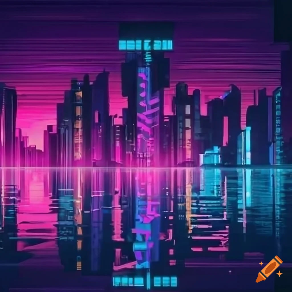 Wallpaper #aWjcHZMBSpphPi3-Yicj43 Vibrant Neon Lit Cyberpunk Cityscape on Craiyon