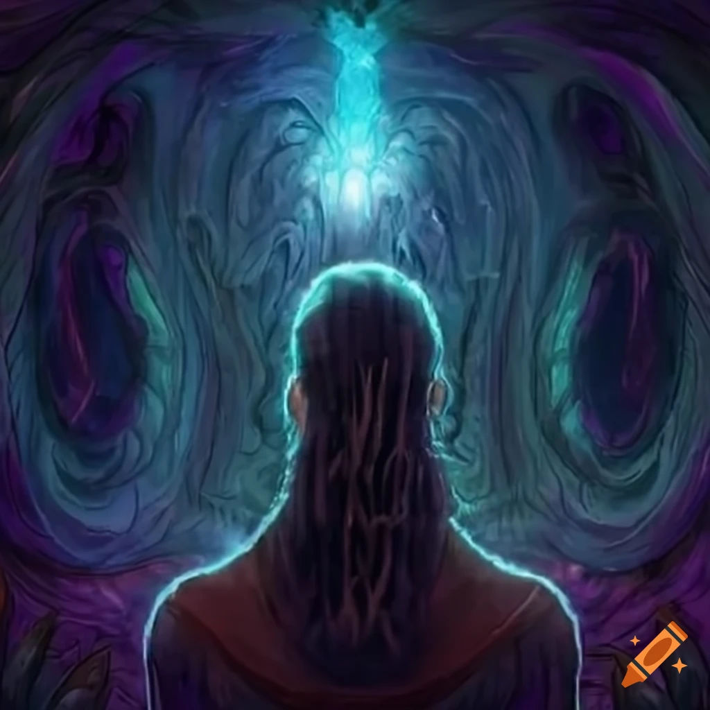 Wallpaper #UGek65IBSpphPi3-k02Z72 Digital Art of a Male Witch and an Interdimensional Portal on Craiyon