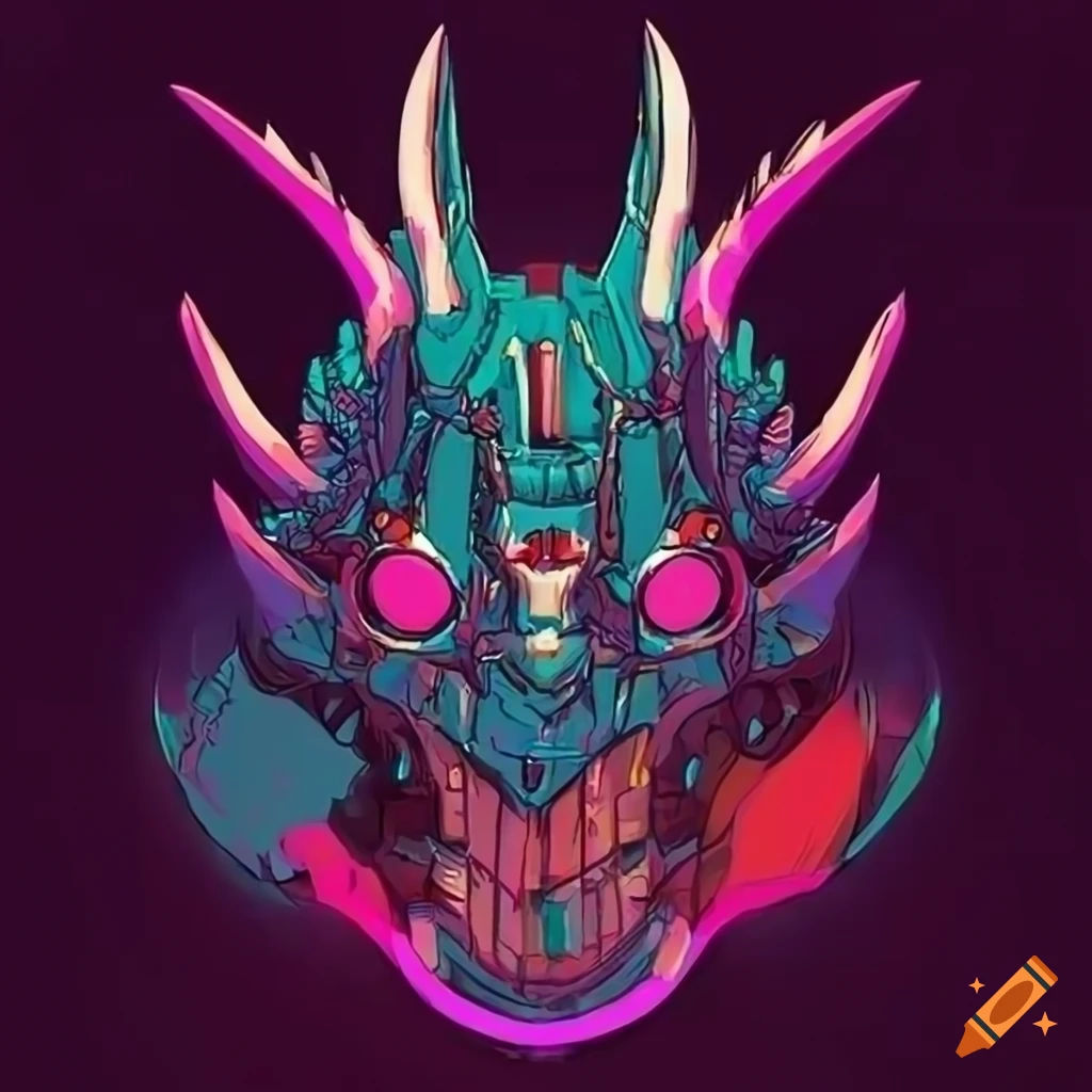 Wallpaper #32cE-5IBSpphPi3-g5LU86 Retro Sci Fi Robot Dragon Head Artwork on Craiyon