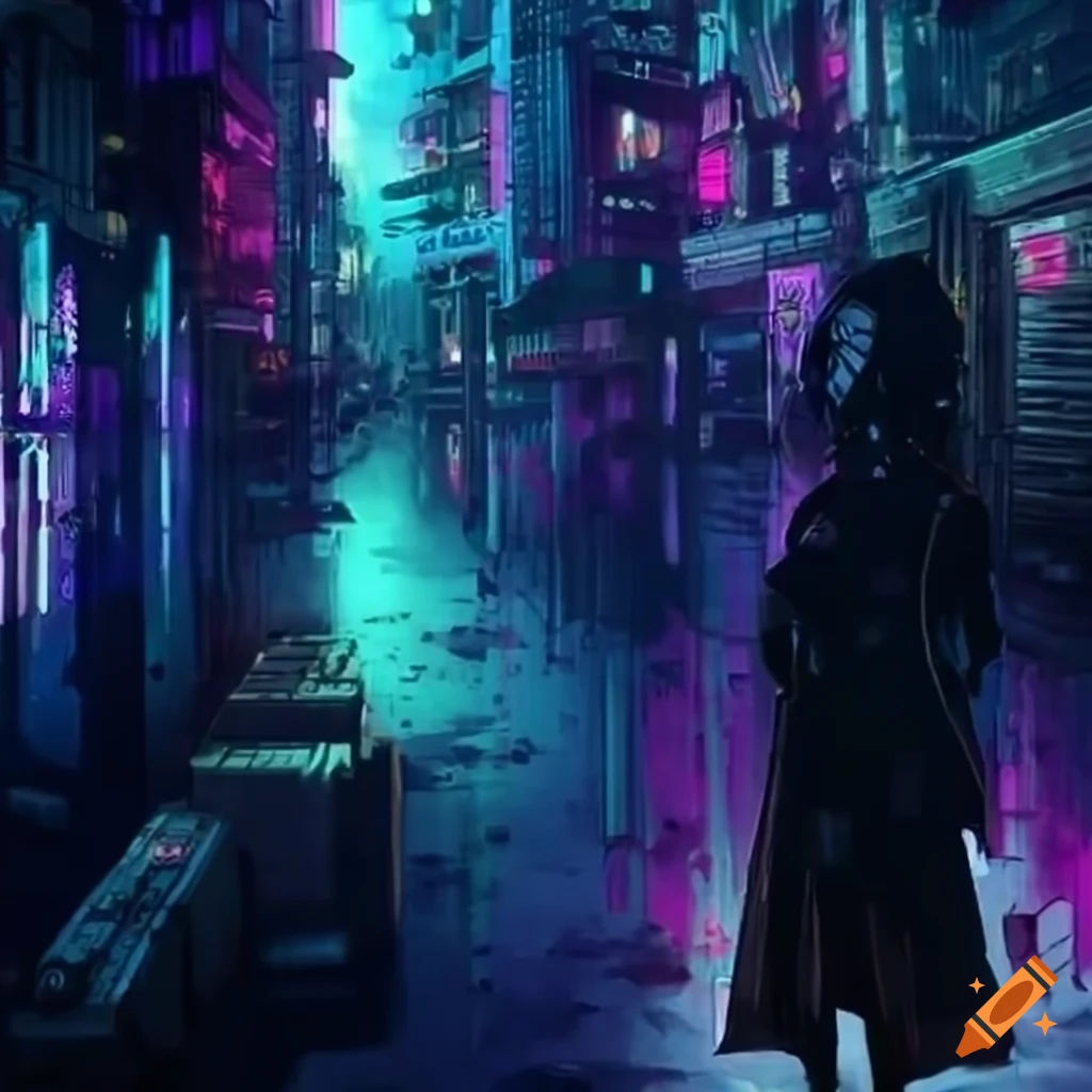 Wallpaper #NWcH9pIBSpphPi3-kYJt280 Anime Style Artwork of a Cyberpunk Dystopia on Craiyon