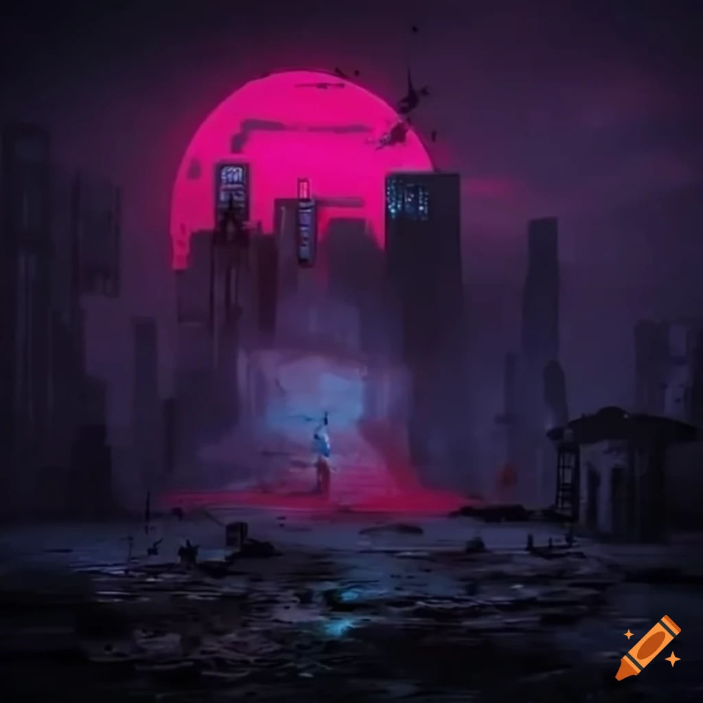 Wallpaper #0mj6HZMBSpphPi3-5ie883 Cyberpunk Ghost in a Bloodied Street on Craiyon