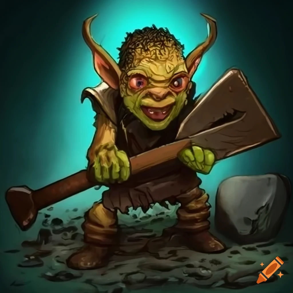 Wallpaper #GkAxMJMBJhL2WPbaVMA6396 Image of a Mischievous Goblin with a Shovel