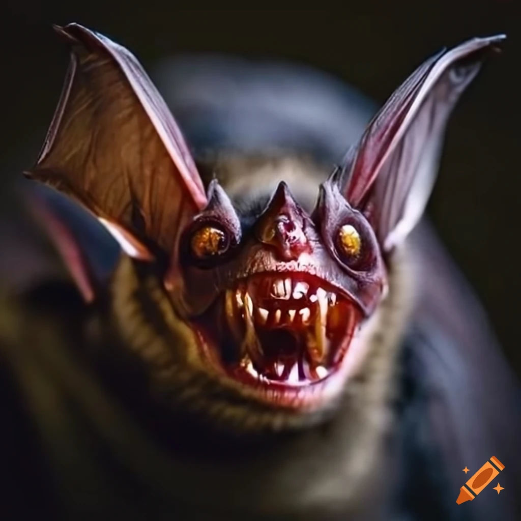 Wallpaper #r3KDMpMBX2lk1u3ogFrF87 Close Up of a Vampire Bats Face on Craiyon