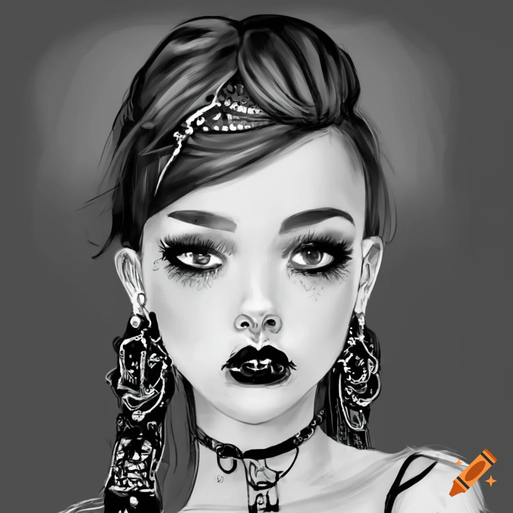 Wallpaper #FM5vJZMB71dOy6JZ5RSb369 Image of a Cute Goth Girl on Craiyon