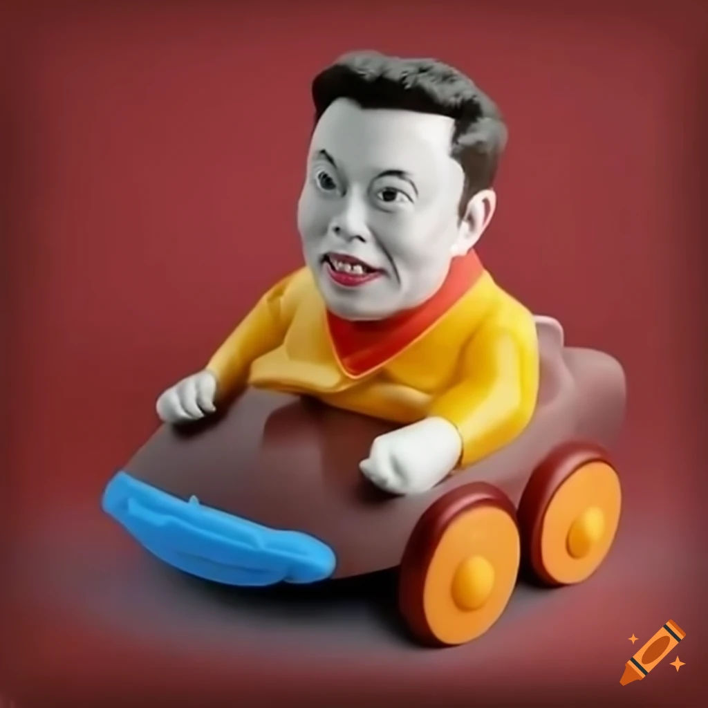Wallpaper #wP-ya5MB3lSXT3zU3-gd296 Elon Musk Driving a Cybertruck Toy on Craiyon