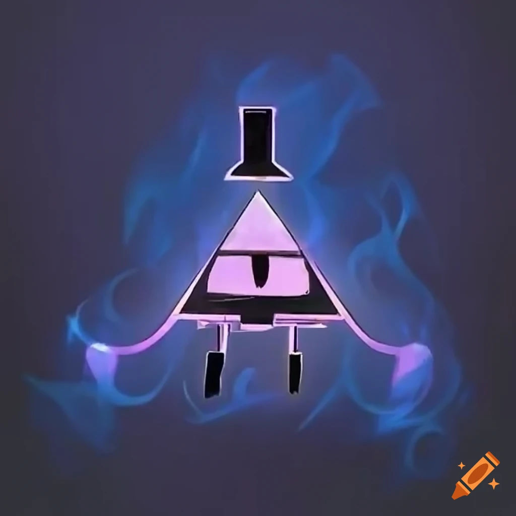 Wallpaper #yGeGApMBSpphPi3-qq-c26 Bill Cipher with Blue Fire Aura on Craiyon