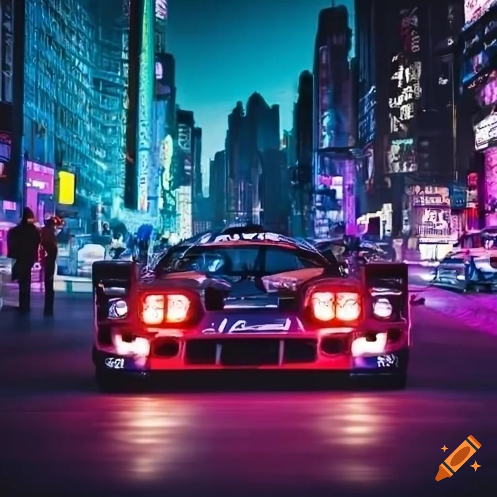 Wallpaper #5WcXBZMBSpphPi3-bbpc146 Cyberpunk Race Car Inspired by Akira on Craiyon