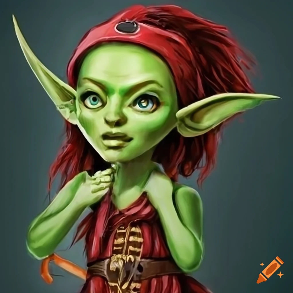 Wallpaper #GkAxMJMBJhL2WPbaVMA6352 Illustration of a Little Green Goblin Pirate Girl