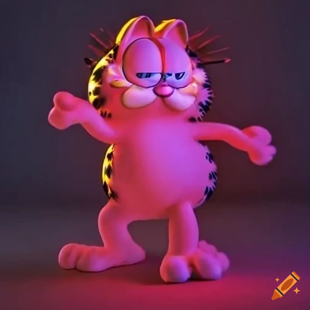 Wallpaper #JGdaBZMBSpphPi3-gLxf233 Garfield Dancing with Neon Lights