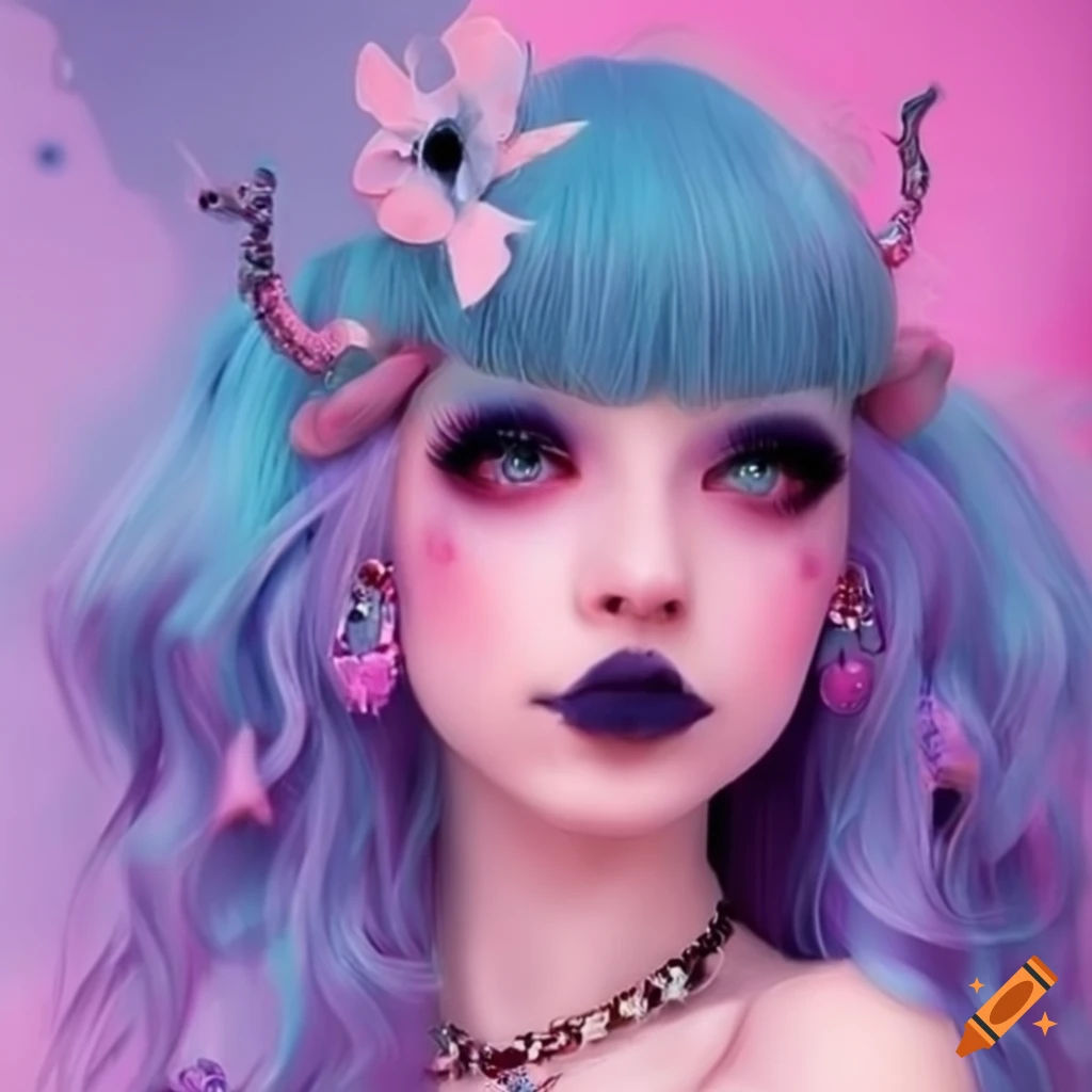 Wallpaper #FM5vJZMB71dOy6JZ5RSb354 Image of a Pastel Goth Nymph on Craiyon