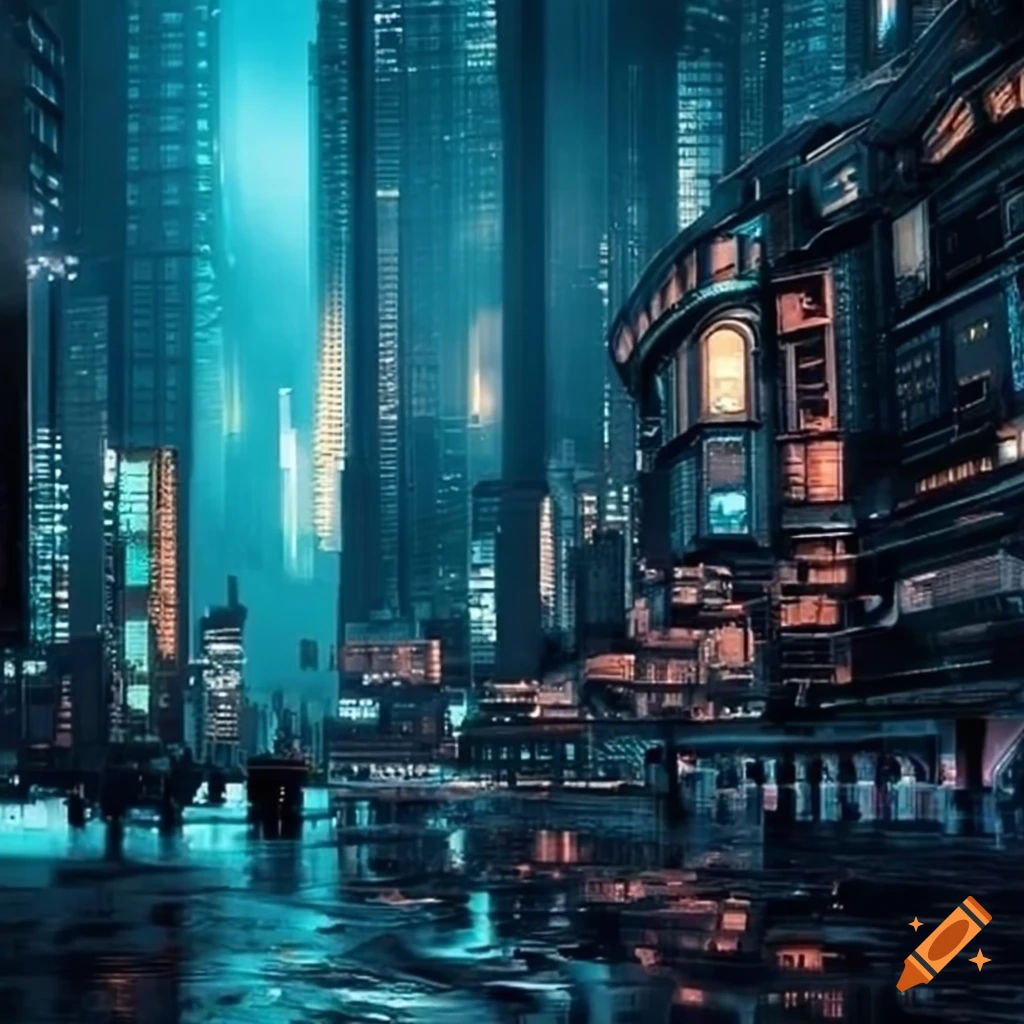 Wallpaper #95lDP5MBUcASHT6nWssT89 Sci Fi Cityscape on Craiyon