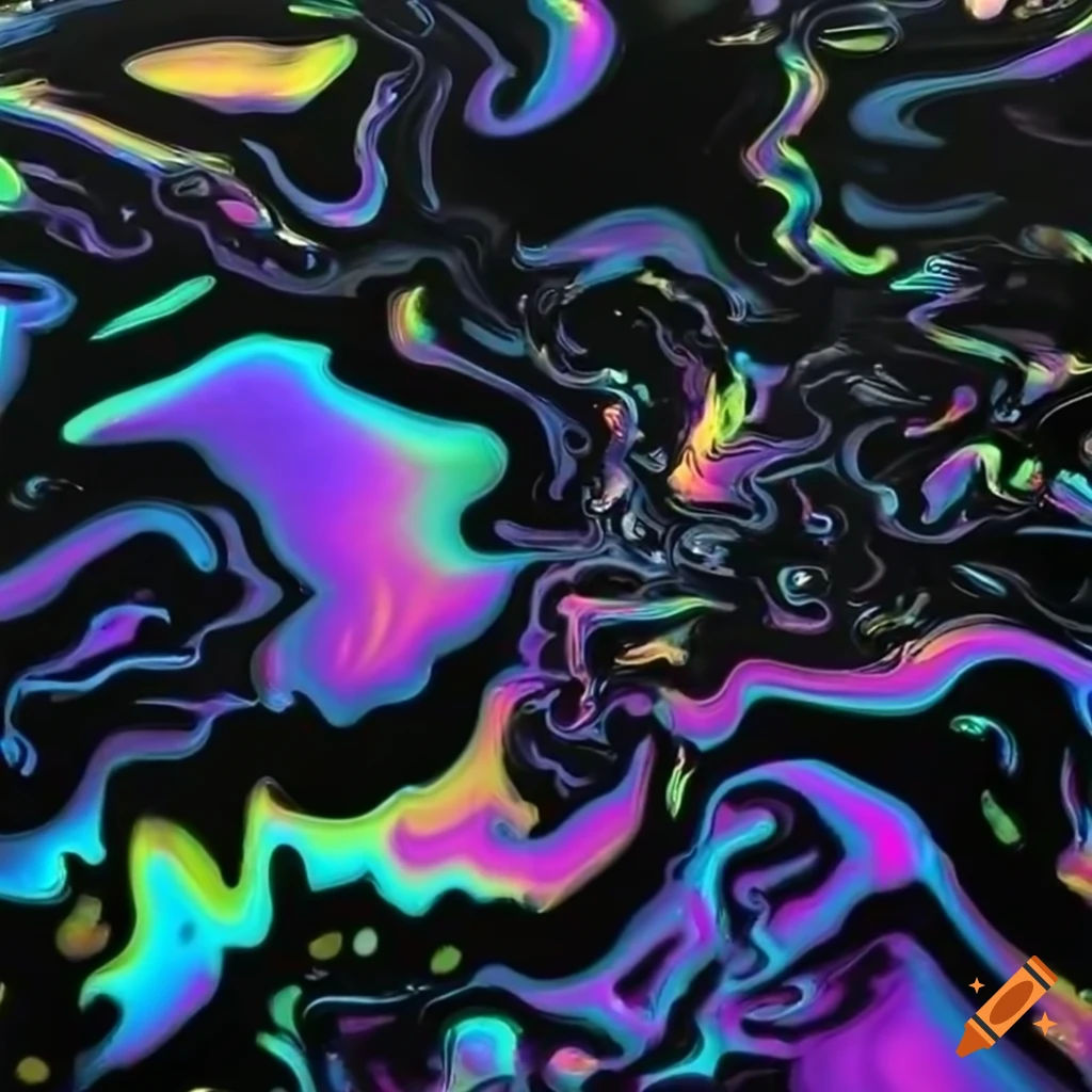 Wallpaper #9b753 Original Rainbow Oil Slick Acrylic Pour Painting on Etsy