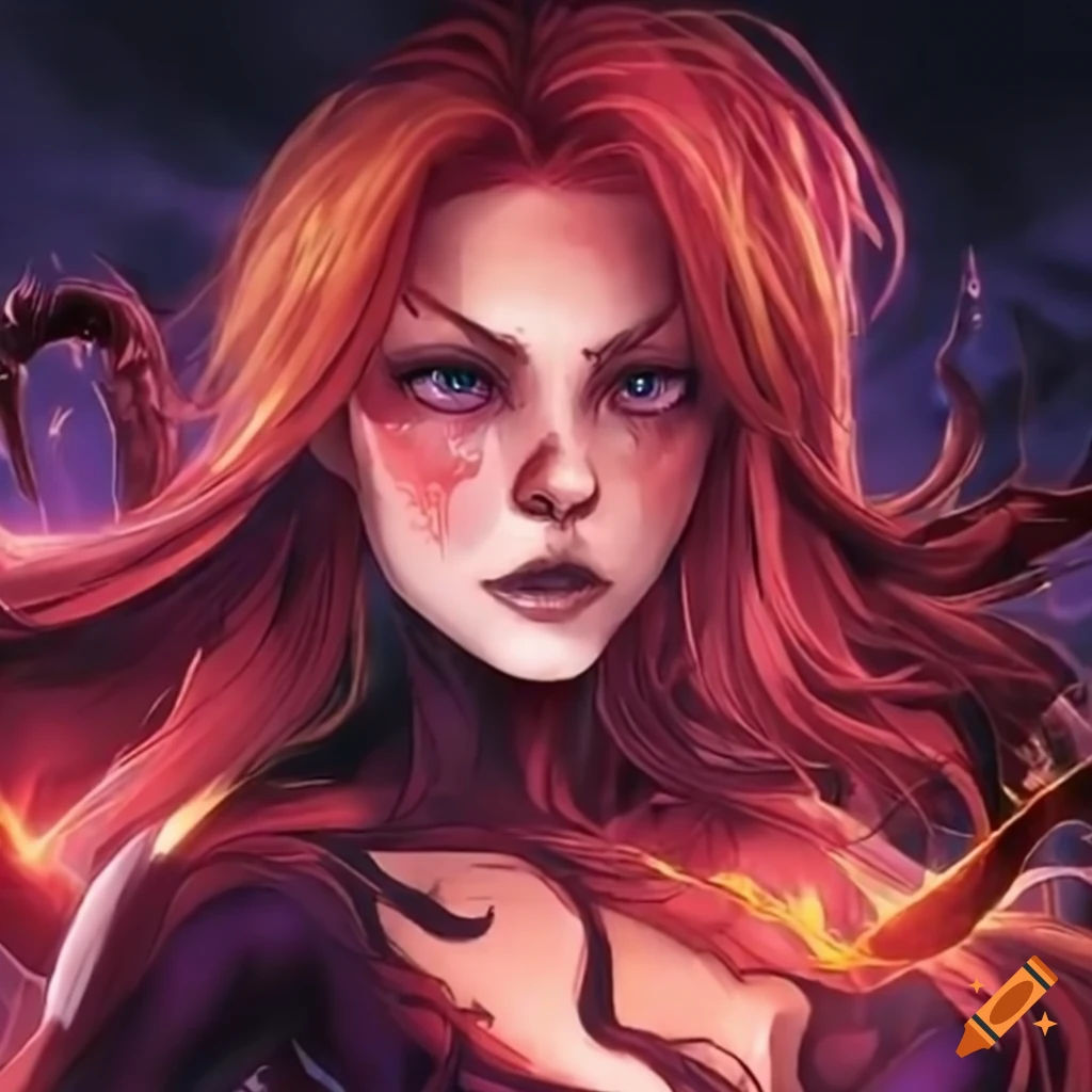 Wallpaper #N855JZMB71dOy6JZOBT_355 Abigail Brand Bonded to the Mania Symbiote and Phoenix Force