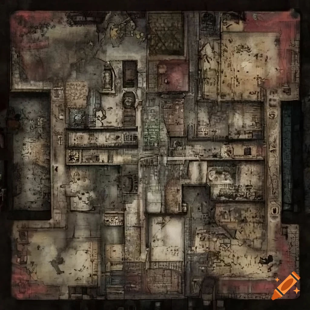 Wallpaper #uWhoHJMBSpphPi3-SyK8132 Battle Map for a Post Apocalyptic Cityscape on Craiyon