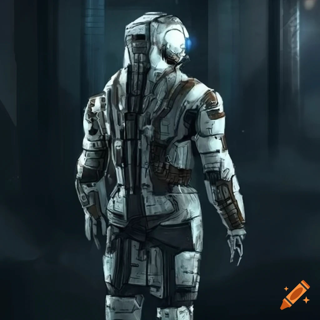 Wallpaper #u2hUIpMBSpphPi3-jDKc95 Concept Art of the Back of a Sci Fi Dead Space Inspired Space Suit on