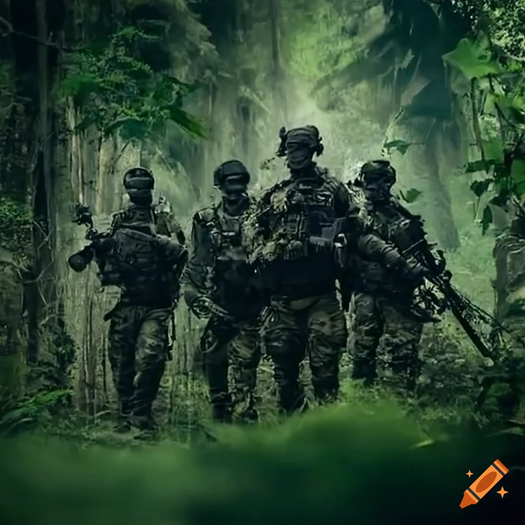 Wallpaper #fHfzJ5MB-pgBXx602qgy192 Special Forces Squad Patroling Through the Jungle