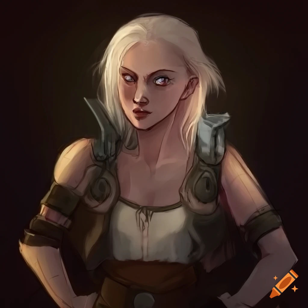 Wallpaper #QKmOiJcBxbDgA0RlFu_E94 Portrait of an Albino Female Dwarf Character from Shadowrun on Craiyon