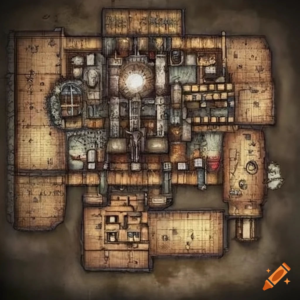 Wallpaper #ZW13apcBycdYOYFT6XGO164 Dd Map of a Giant Steampunk Prison on Craiyon