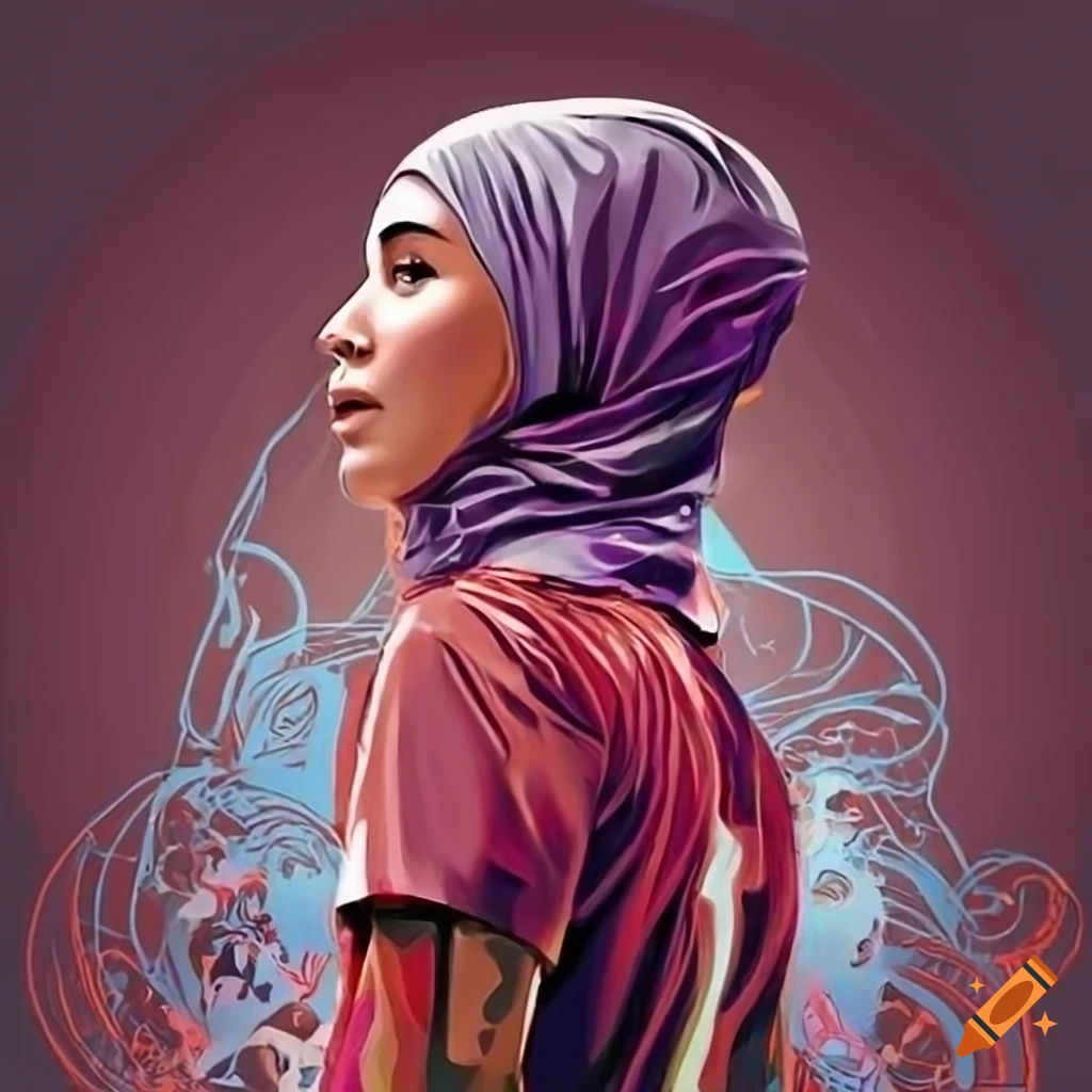 Wallpaper #aWdbBJMBSpphPi3--bfl251 Female Footballer Muslim Abstract on Craiyon