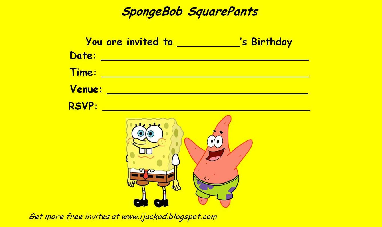 Wallpaper #p_TsOZMBKFX8bn3rU3eg91 Spongebob Invitation Free