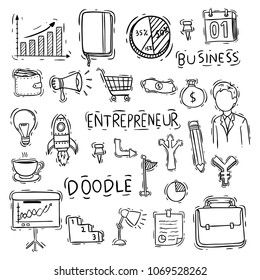 Wallpaper #wZyy4ZIBZHQxiYarrLy4153 Black White Business Icons Collection Doodle