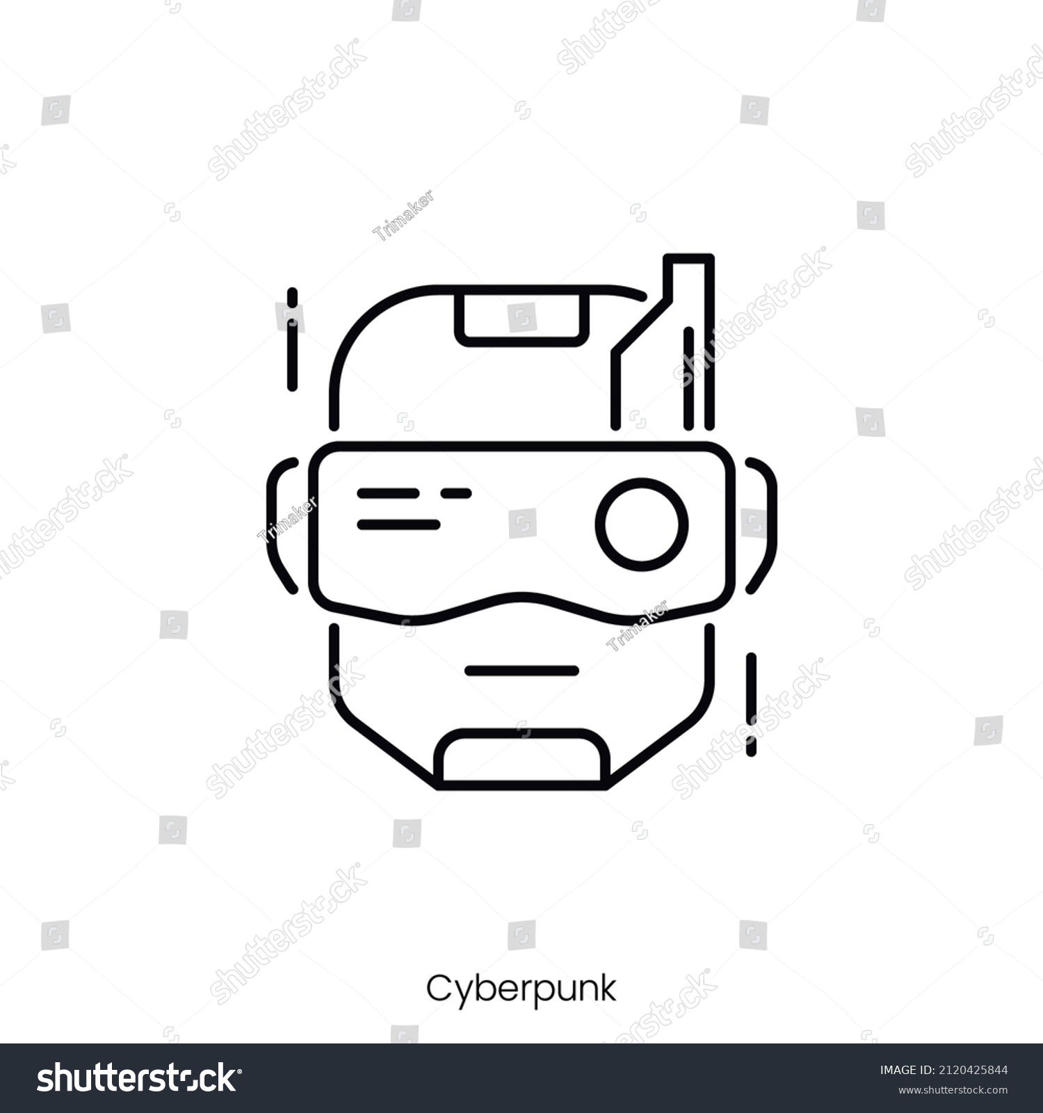 Wallpaper #B3049I4Bnwiau_P66w_P43 Cyberpunk Icon Outline Style Icon Design Stock Vector Royalty Free