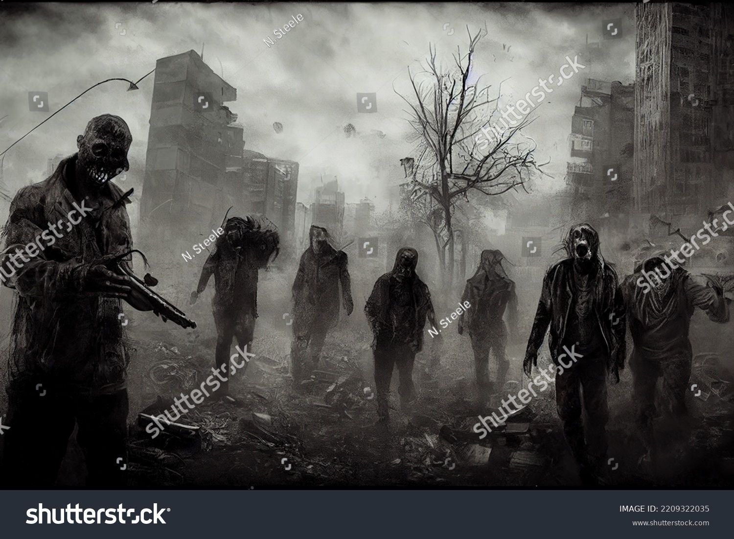 Wallpaper #oJl_P5MBUcASHT6nQswf205 Post Apocalyptic Cityscape Drawing