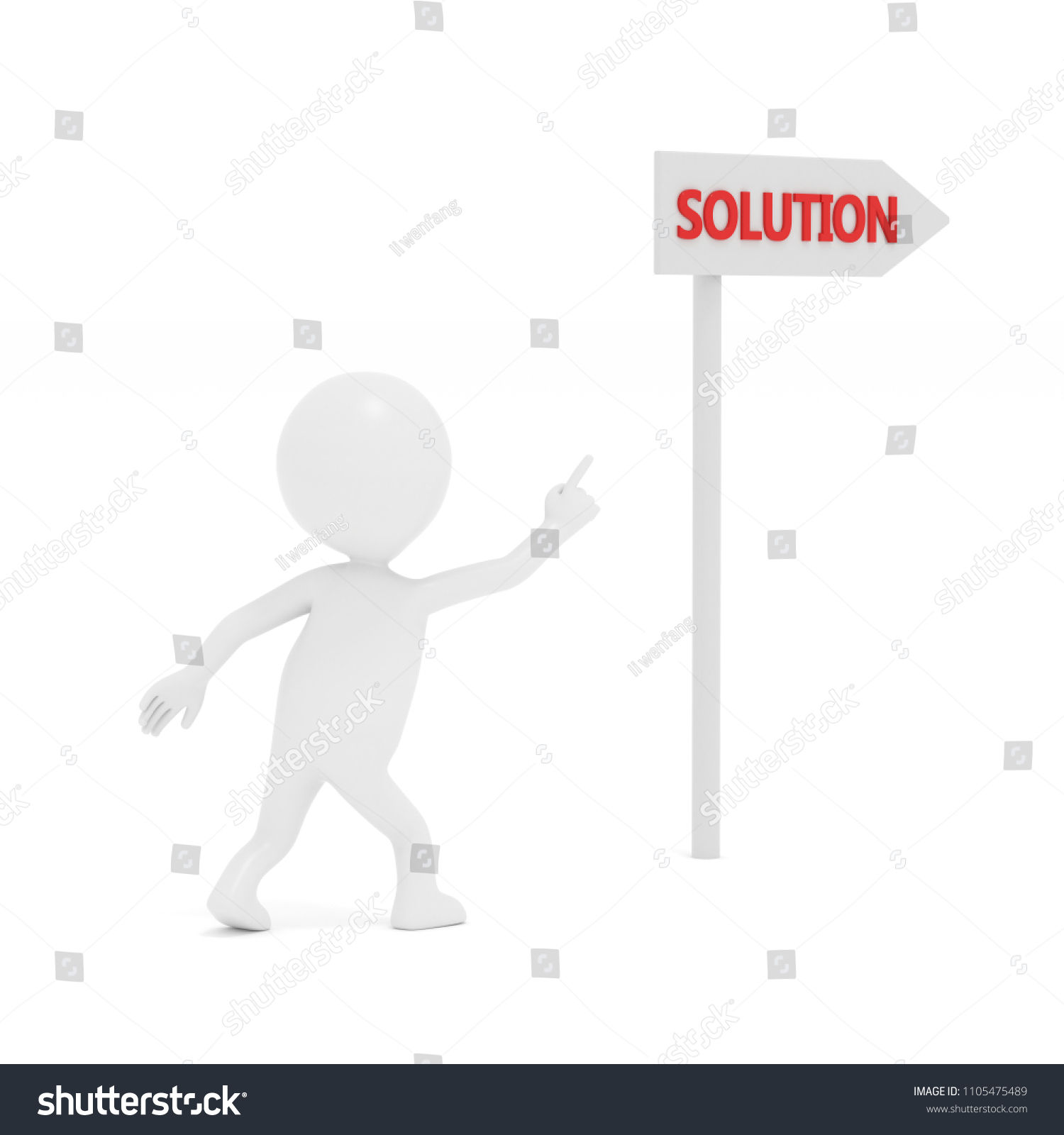 Wallpaper #k2eg8pIBSpphPi3-sXFs353 3D Rendering White Cartoon Man Point Stock Illustration 1105475489