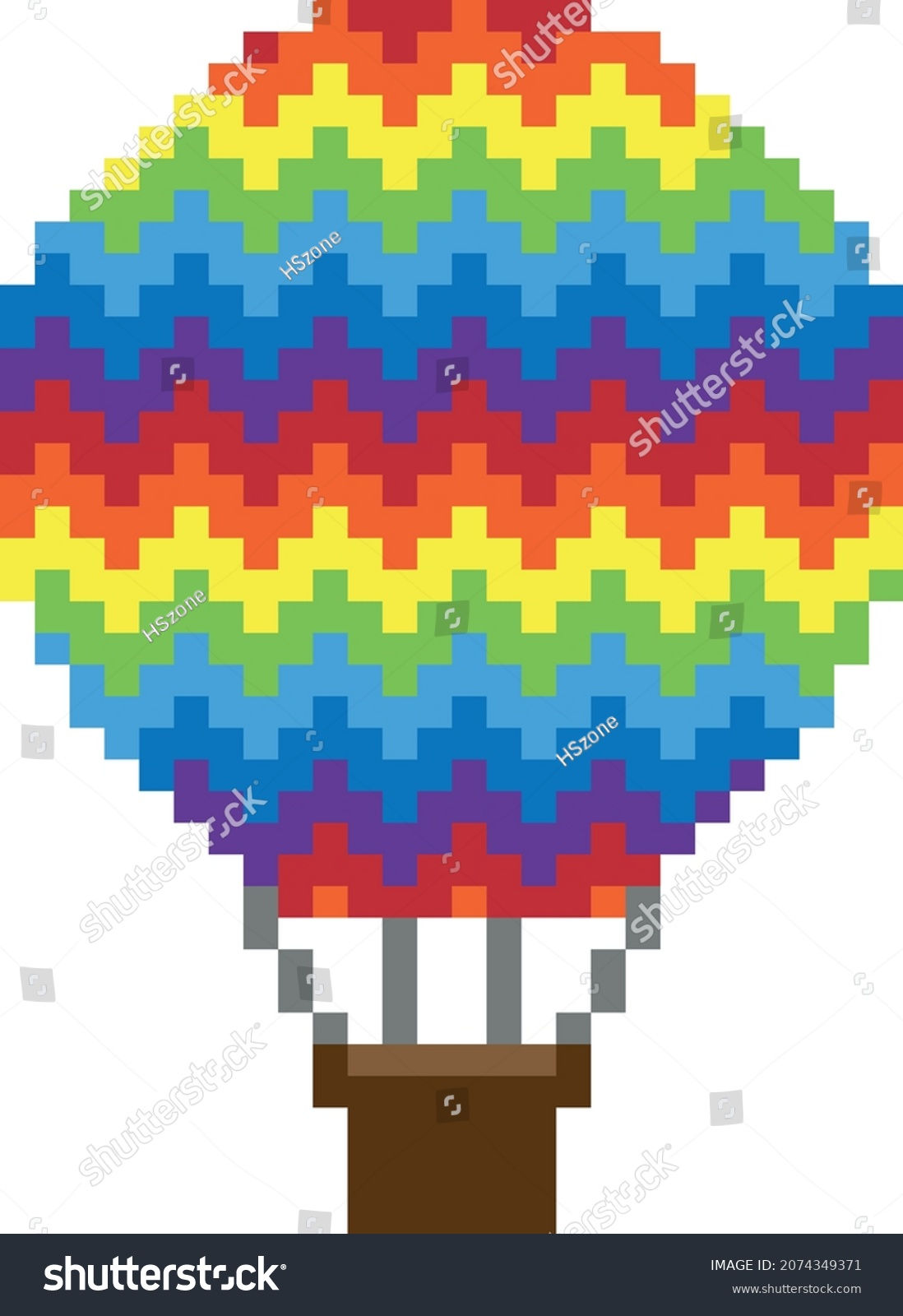 Wallpaper #a0D6MJMBJhL2WPbaiMSr60 Hot Air Balloon Pixel Art Isolated Stock Vector Royalty Free