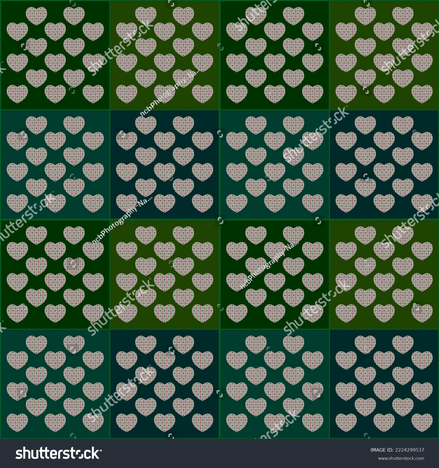 Wallpaper #Tmd395IBSpphPi3-tobx38 Square Shades Green Hearts Pattern Stock Illustration 2224299537