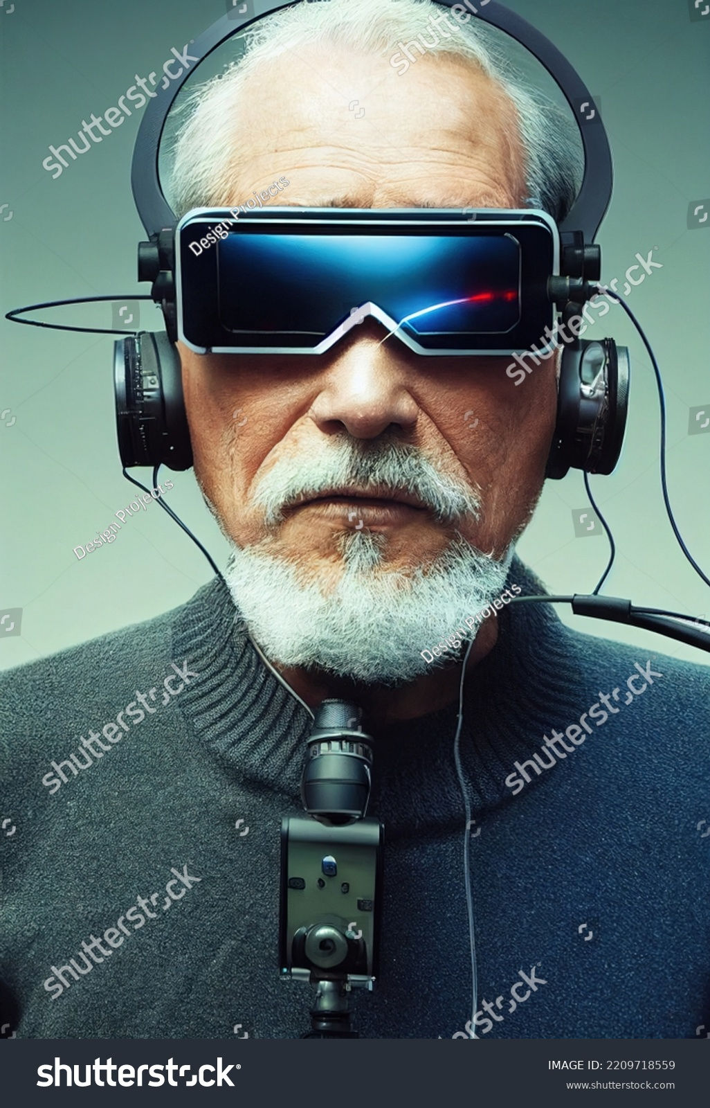 Wallpaper #RaUlN5MBVBiSkHCarotk353 Fictional Portrait Grandfather Futuristic Cyberpunk Style Stock