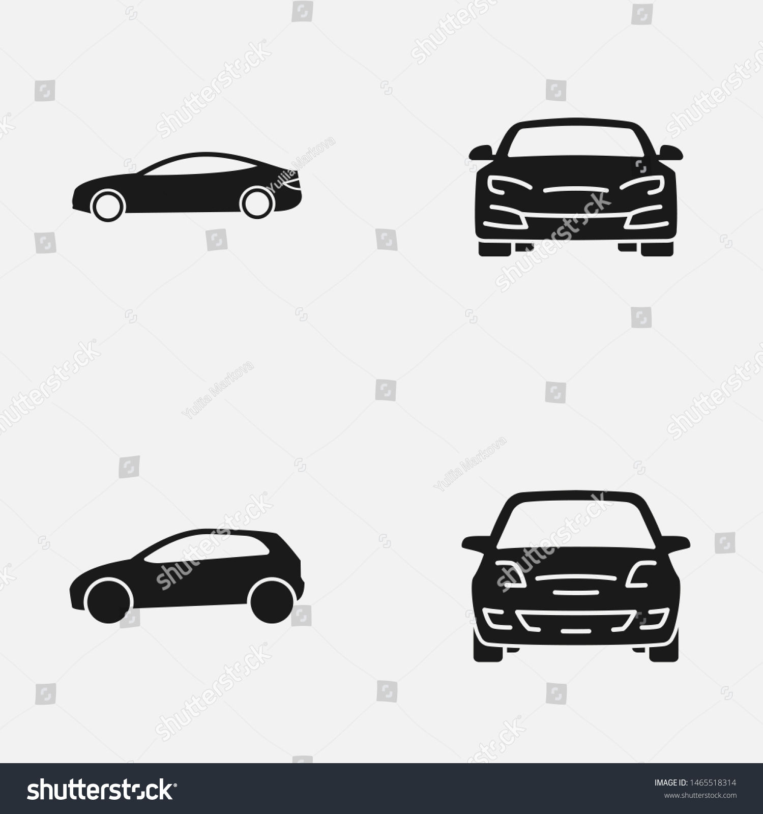 Wallpaper #kWidIpMBSpphPi3-uDN4127 Set Various Cars Front Side View Stock Illustration 1465518314