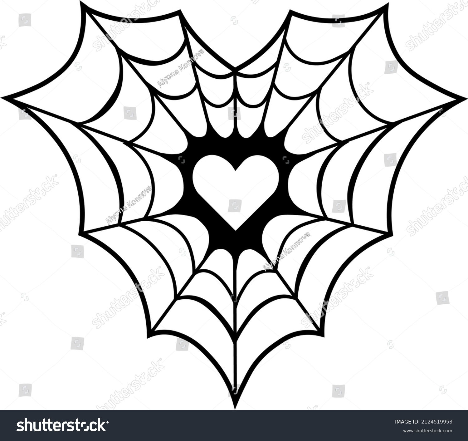 Wallpaper #DmfI_ZIBSpphPi3-PJ00235 Black Spiderweb Vector Illustration Heart Stock Vector Royalty Free