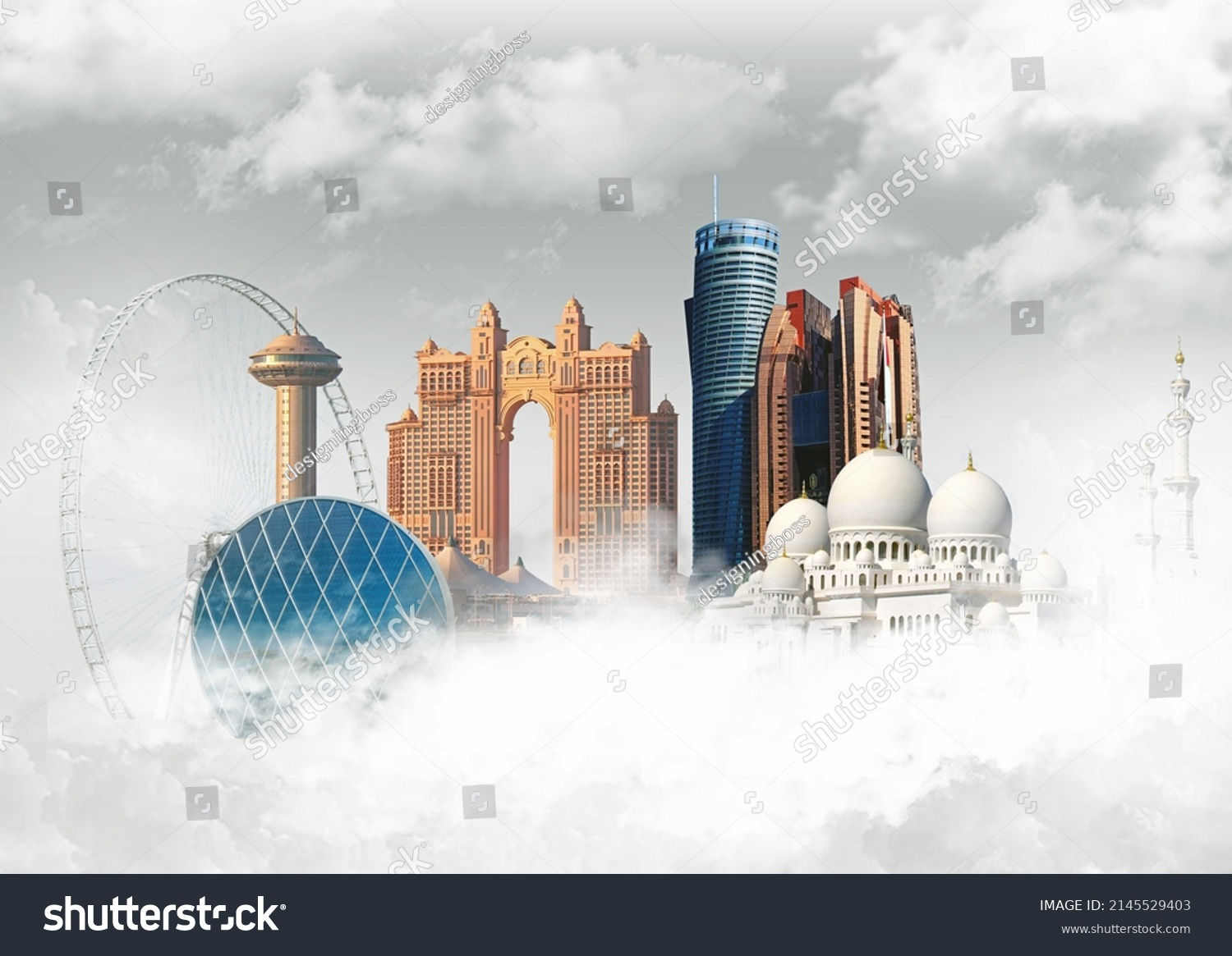 Wallpaper #8miYGpMBSpphPi3-dBwa240 Abu Dhabi Skyline United Arab Emirates Stock Photo 2145529403
