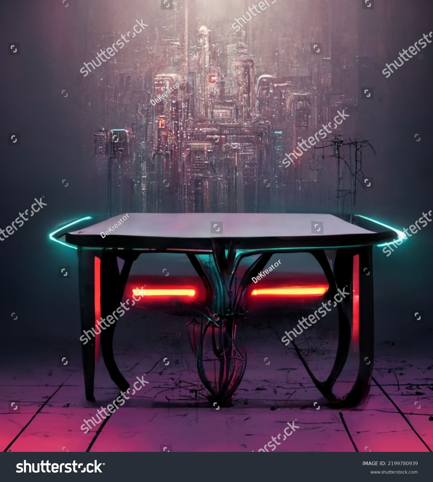 Wallpaper #yH2e8I4Bnwiau_P6YgaI3 Illustration Table Cyberpunk Style Scifi Future Stock Illustration