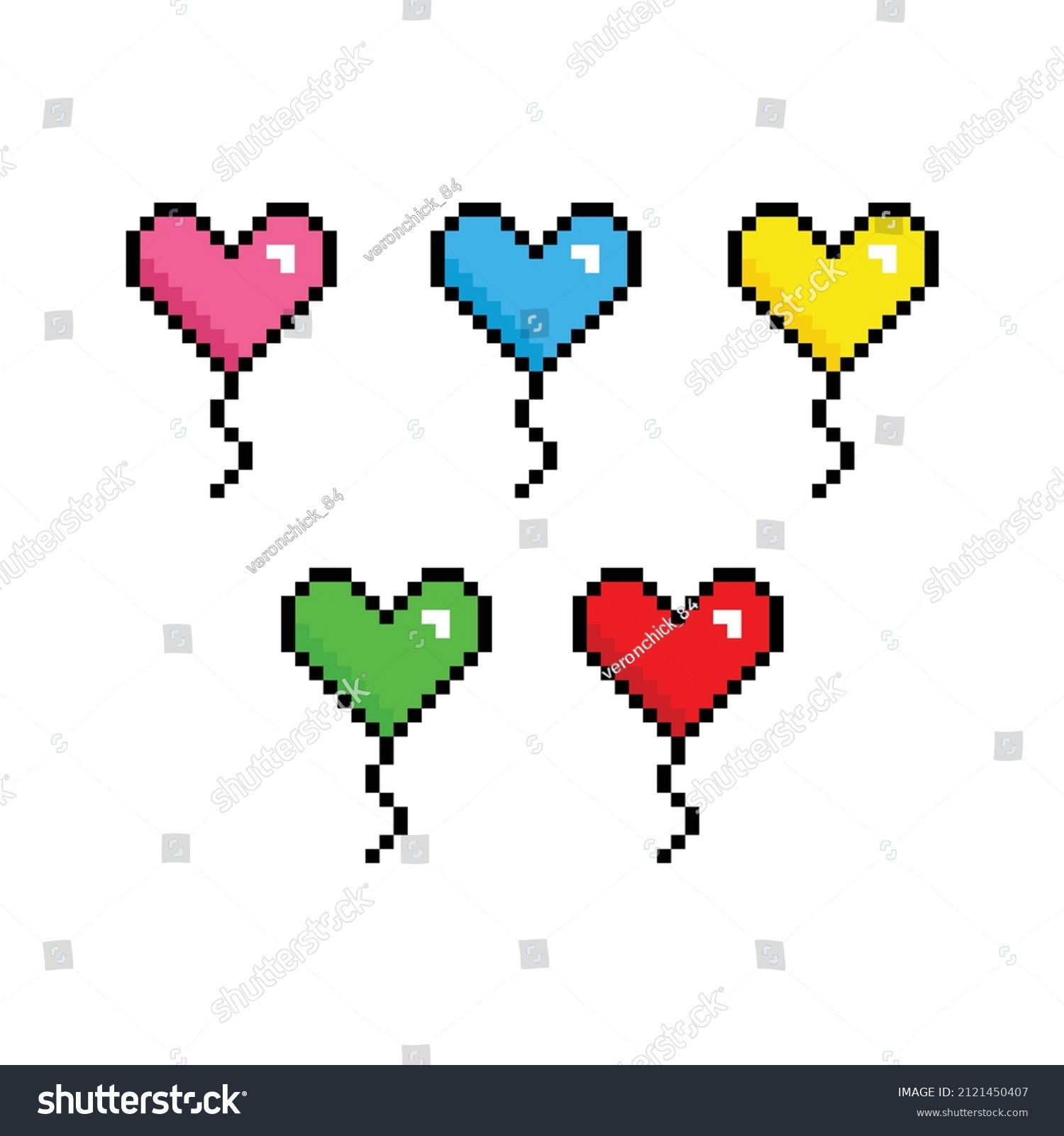 Wallpaper #a0D6MJMBJhL2WPbaiMSr90 Pixel Air Balloon Icon Vector Heart Stock Vector Royalty Free