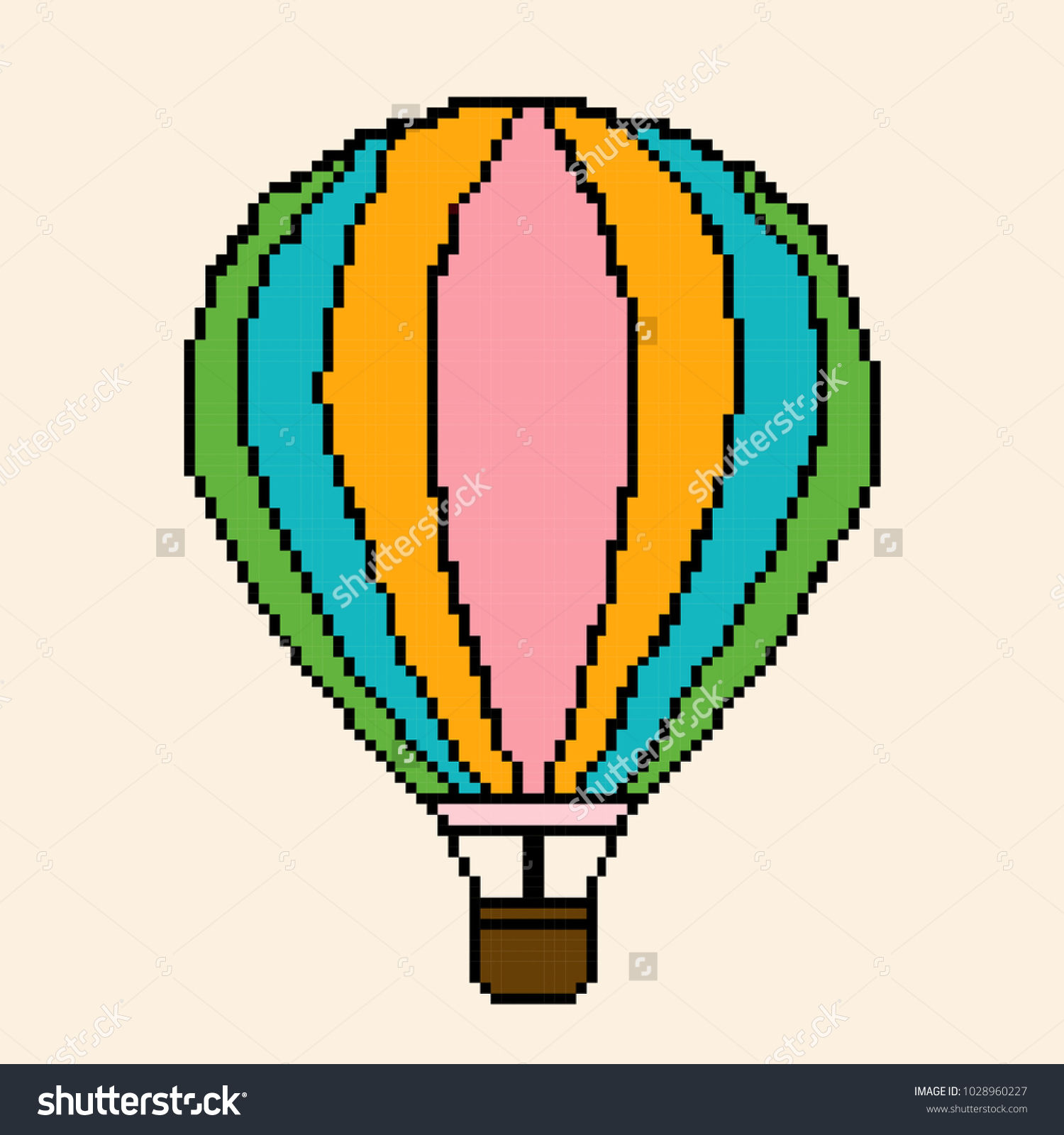 Wallpaper #a0D6MJMBJhL2WPbaiMSr25 Vector Illustration Balloon Pixel Art Stock Vector Royalty Free