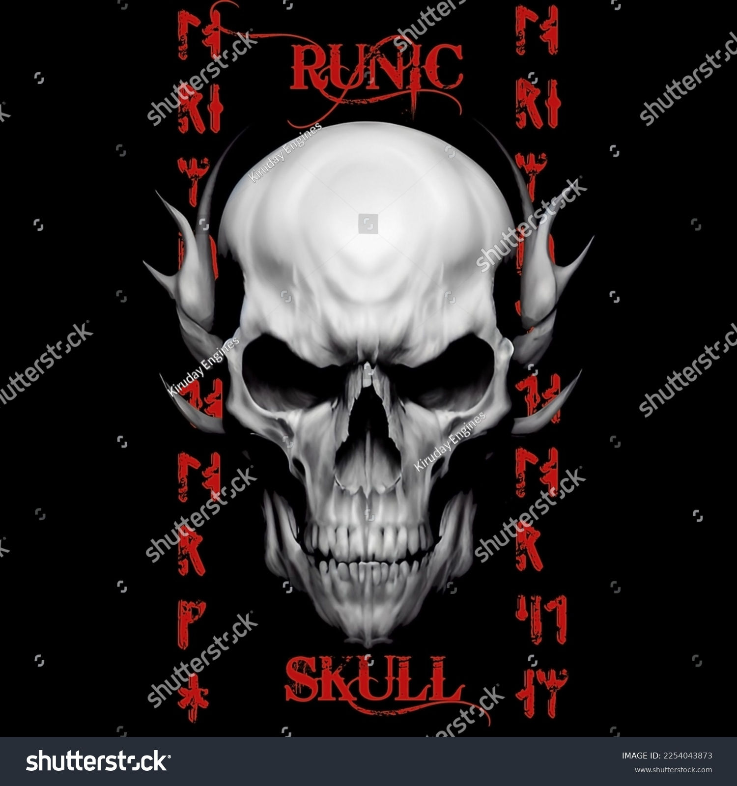 Wallpaper #uWfOCZMBSpphPi3-_NHR340 Runic Skull Vector Illustration Death Metal Stock Illustration