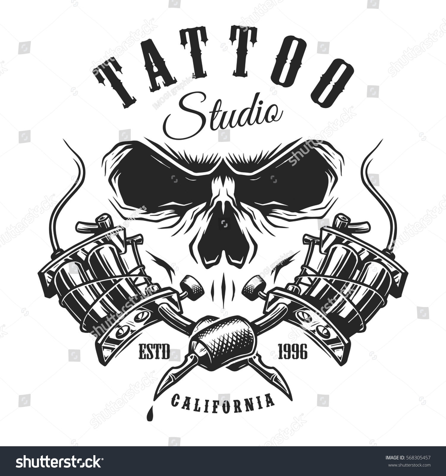 Wallpaper #zDNQM5MBcgDP3FvJt6pR48 Emblema Do Estudio De Tatuagem Com Vetor Stock Livre De Direitos