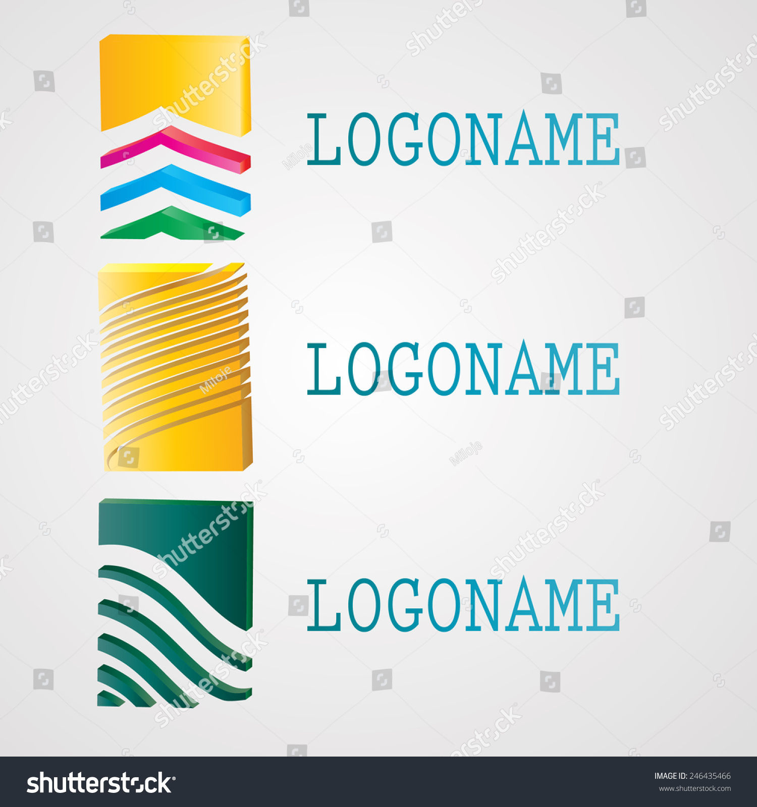 Wallpaper #qx07LZMBlOZrFDOk4M_h37 Modern 3D Colorful Logo Design Stock Vector Royalty Free 246435466
