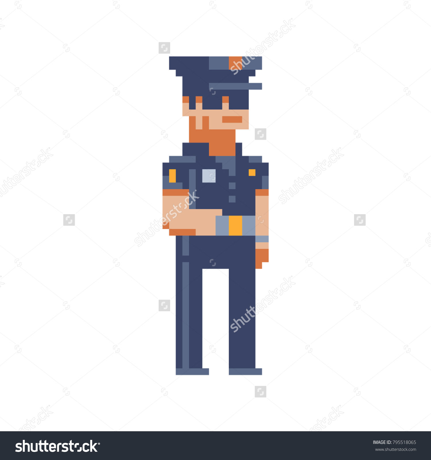 Wallpaper #42exDJMBSpphPi3-h9_r79 Policeman Character Pixel Art 80s Style Vector Co San Mien Phi Ban