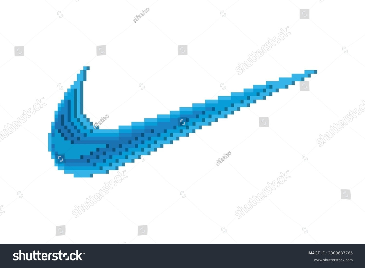 Wallpaper #OmehBpMBSpphPi3-QsKQ166 3D Pixel Art Logo Nike Blue Stock Vector Royalty Free