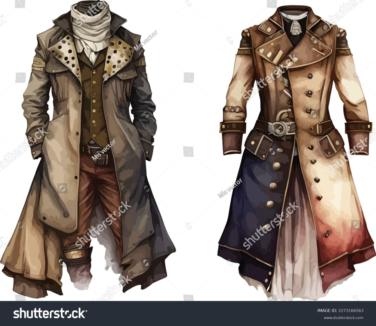Wallpaper #5mh2HJMBSpphPi3-syIJ197 Steampunk Clothes Clipart Isolated Vector Illustration Stock Vector