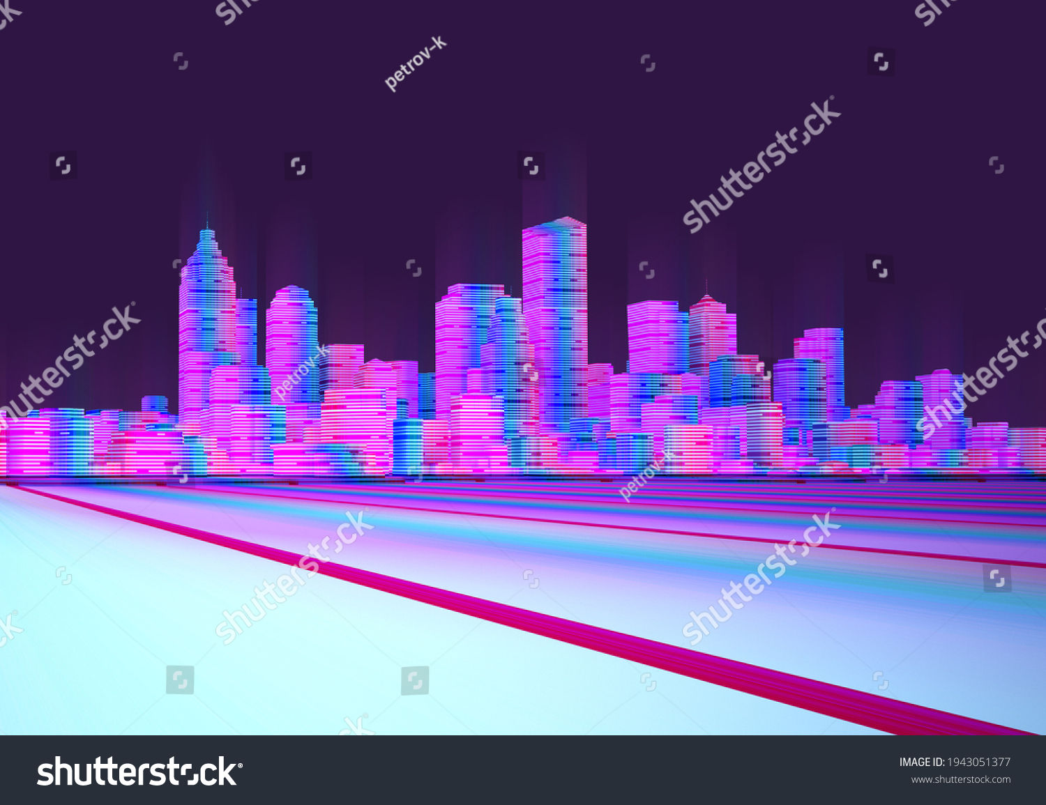 Wallpaper #aWjcHZMBSpphPi3-Yicj152 Night Neon Cyberpunk Cityscape 3D Rendering Stock Illustration