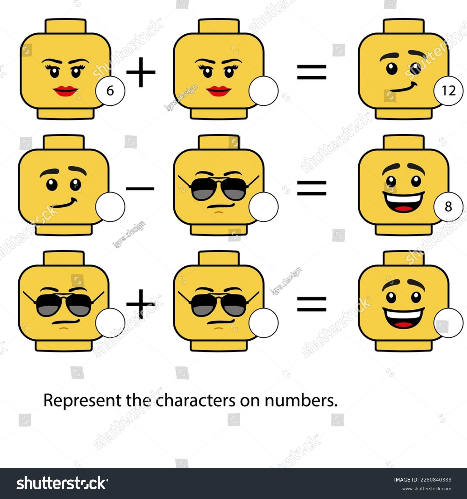 Wallpaper #tmiSGZMBSpphPi3-zxdm148 Lego Character Faces Mathematic Equal Represent Stock Vector Royalty