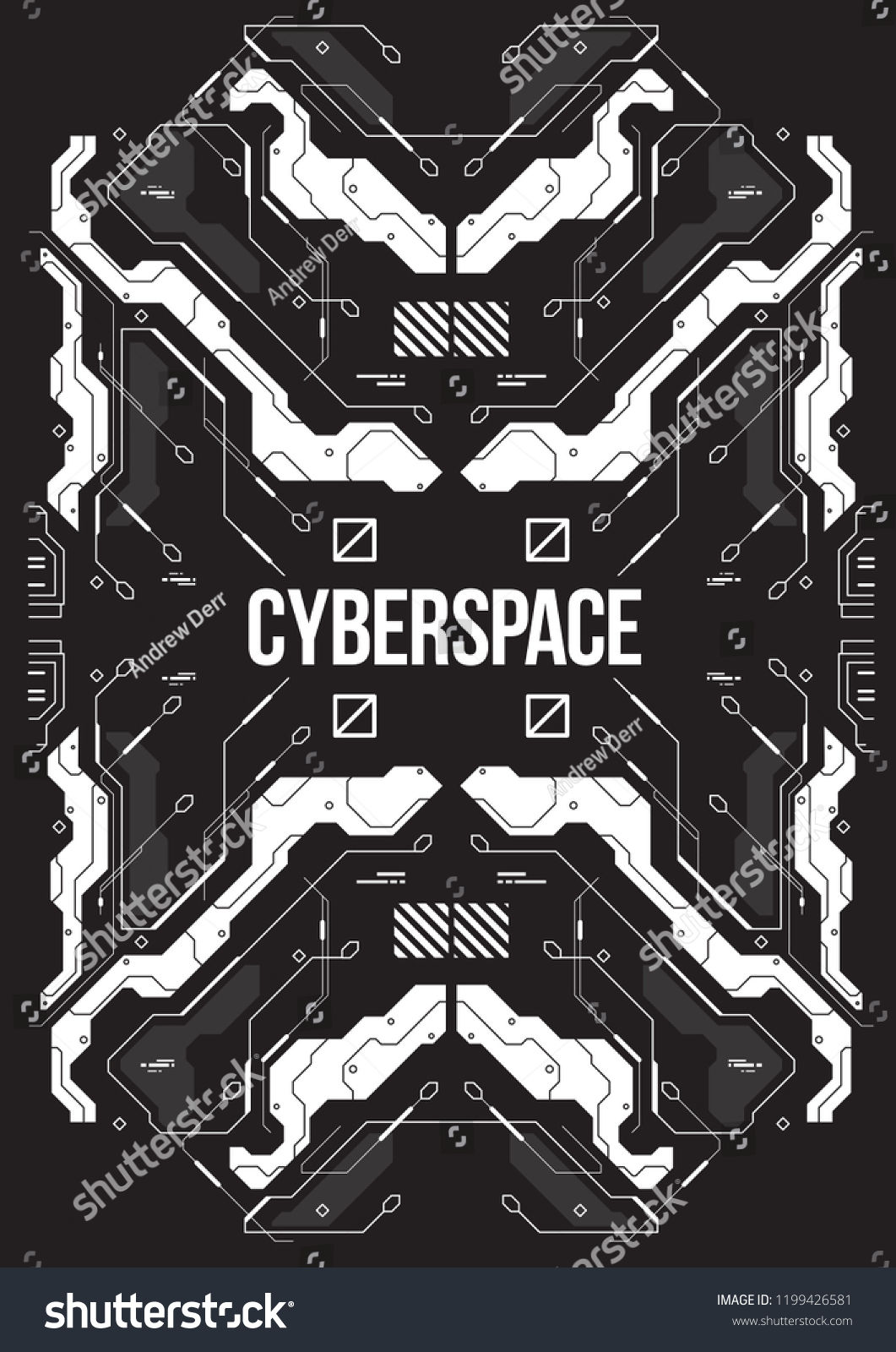 Wallpaper #gABY644BSdW8dNougBFN52 Cyberpunk Futuristic Poster Decorative Style Elements Stock Vector