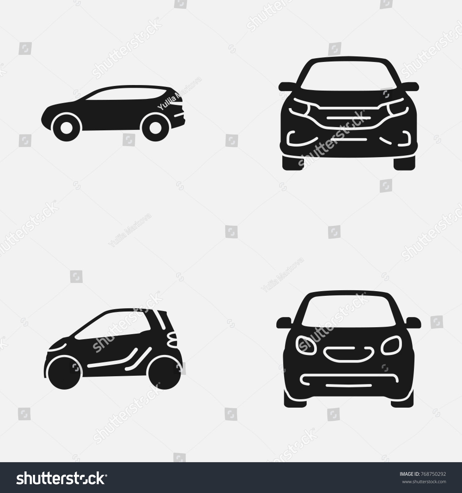 Wallpaper #kWidIpMBSpphPi3-uDN485 Set Various Cars Front Side View Stock Vector Royalty Free 768750292