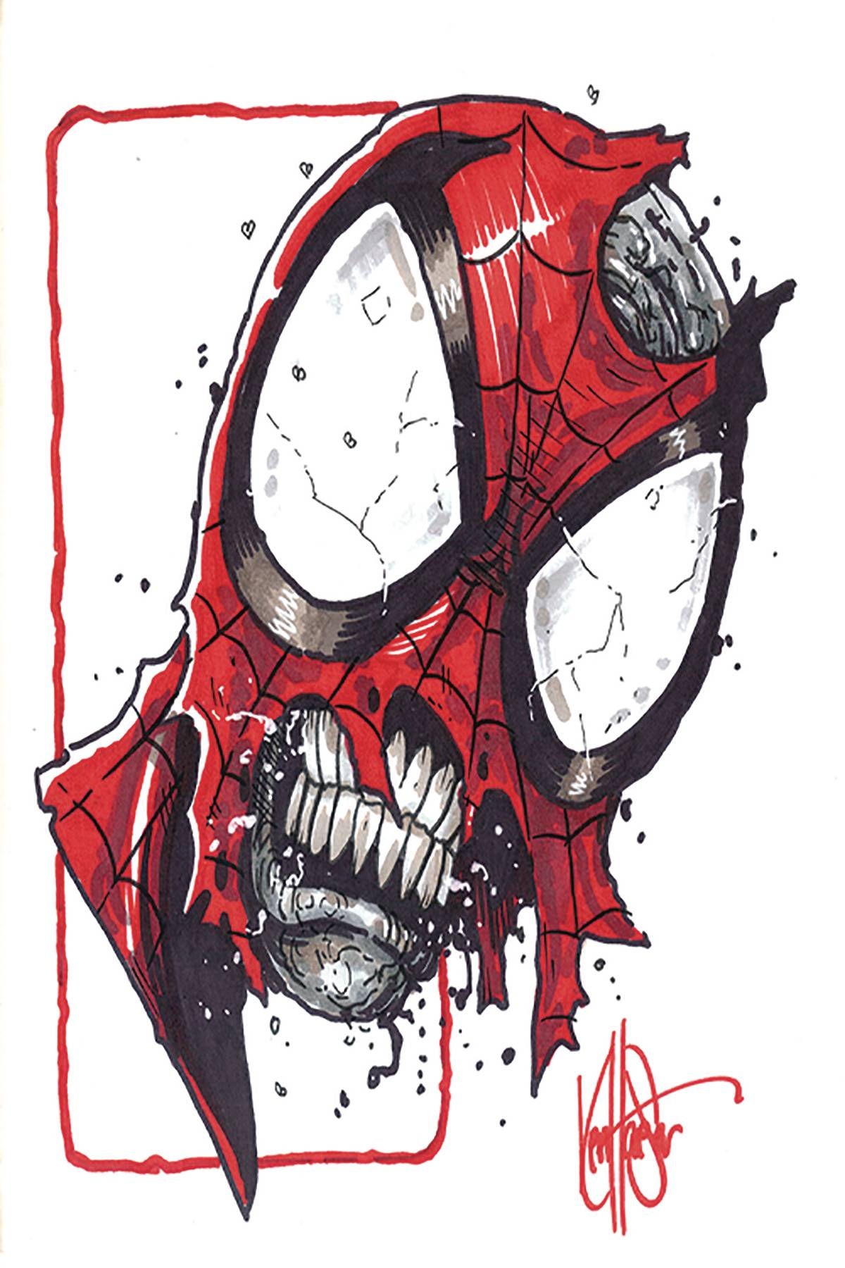 Wallpaper #P4JuQJMB0GiFKesMLcE2106 Aug191903 Df Blank Marvel Zombies Spider Man Sketch Sgn Rmrk Haeser