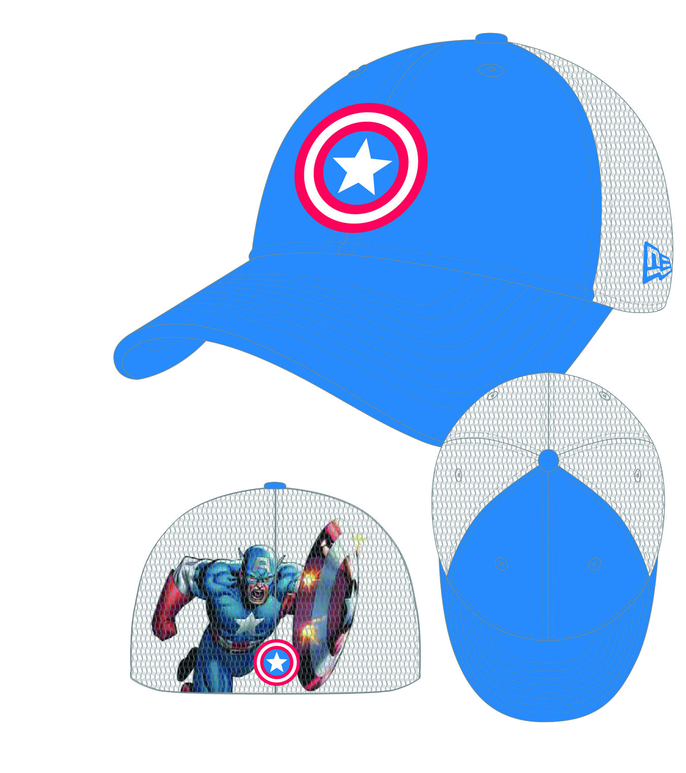 Wallpaper #JxkbNo8BtGB6xQ78ZqLY38 Nov121695 Heromesh Captain America Stretch Fit Cap Previews World